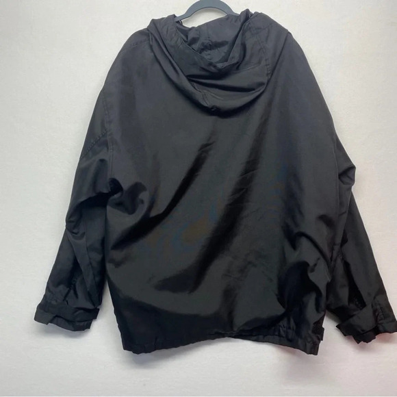 VINTAGE Calvin Klein Windbreaker Jacket Coat Pullover black XXL Hooded Pockets - Picture 2 of 7